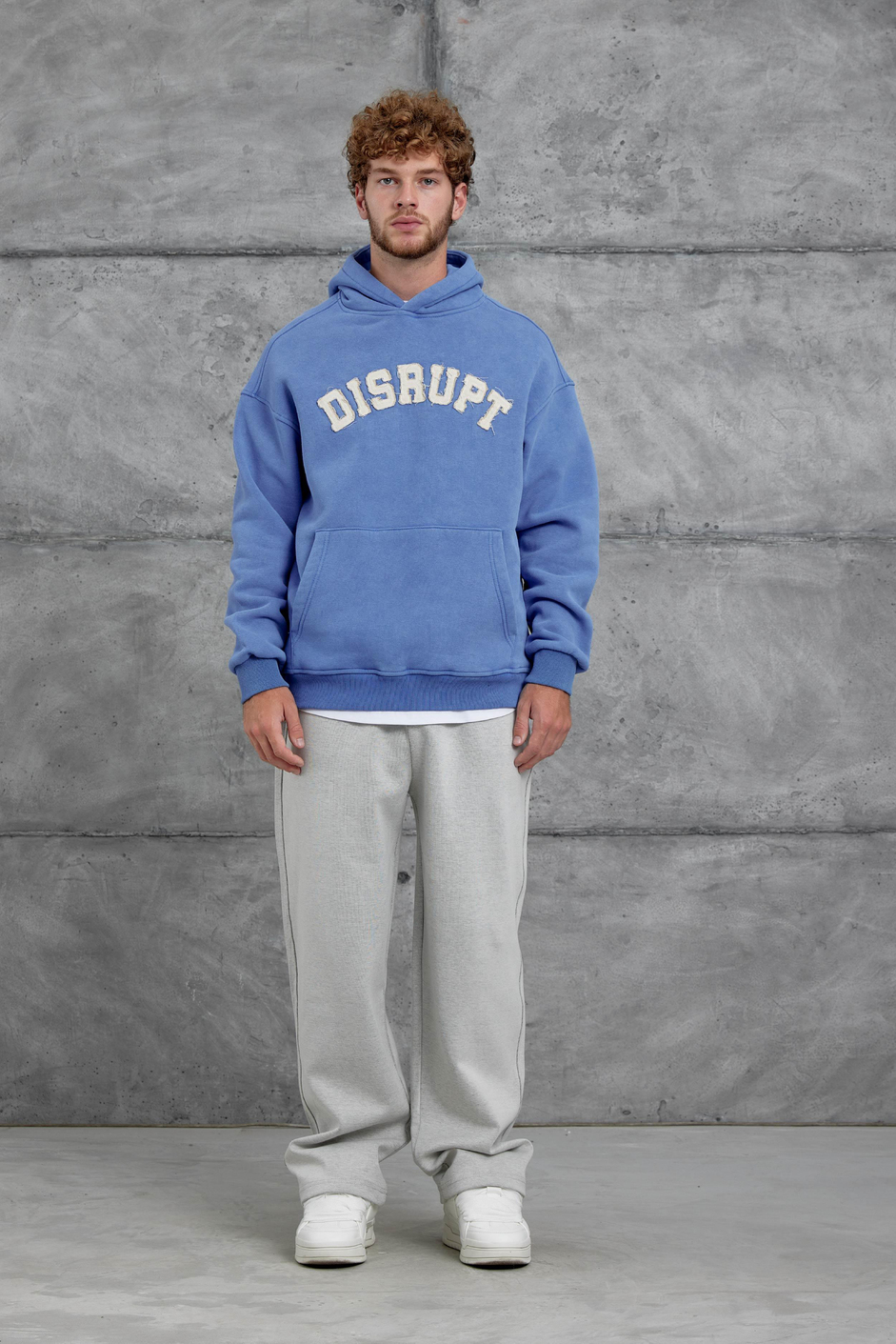 Mavi Disrupt Yazılı Şardonlu Oversize Sweatshirt