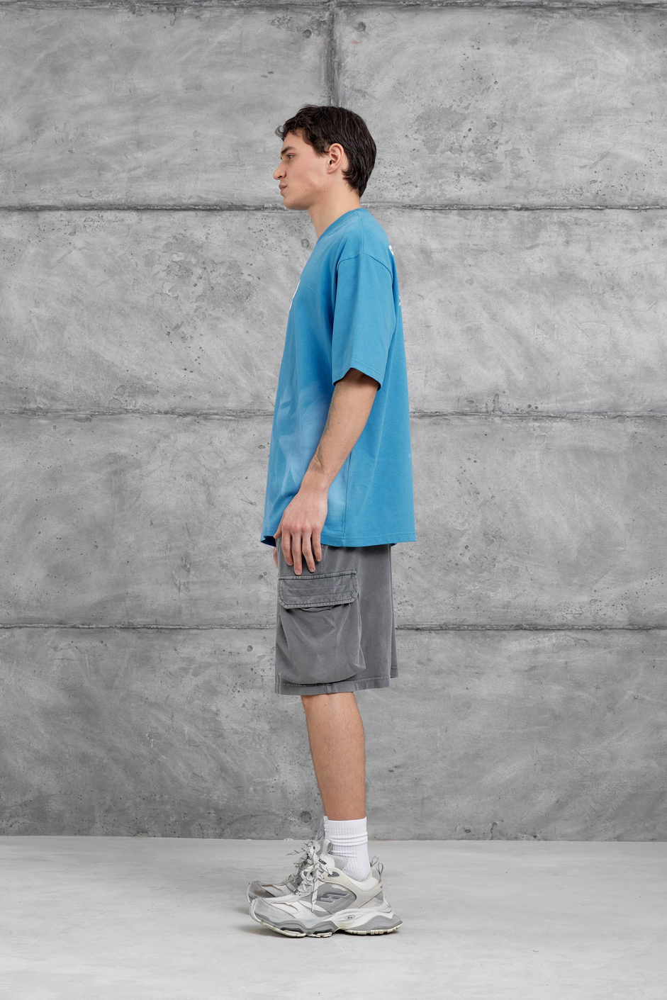 Mavi Dood Yazılı Oversize Tshirt