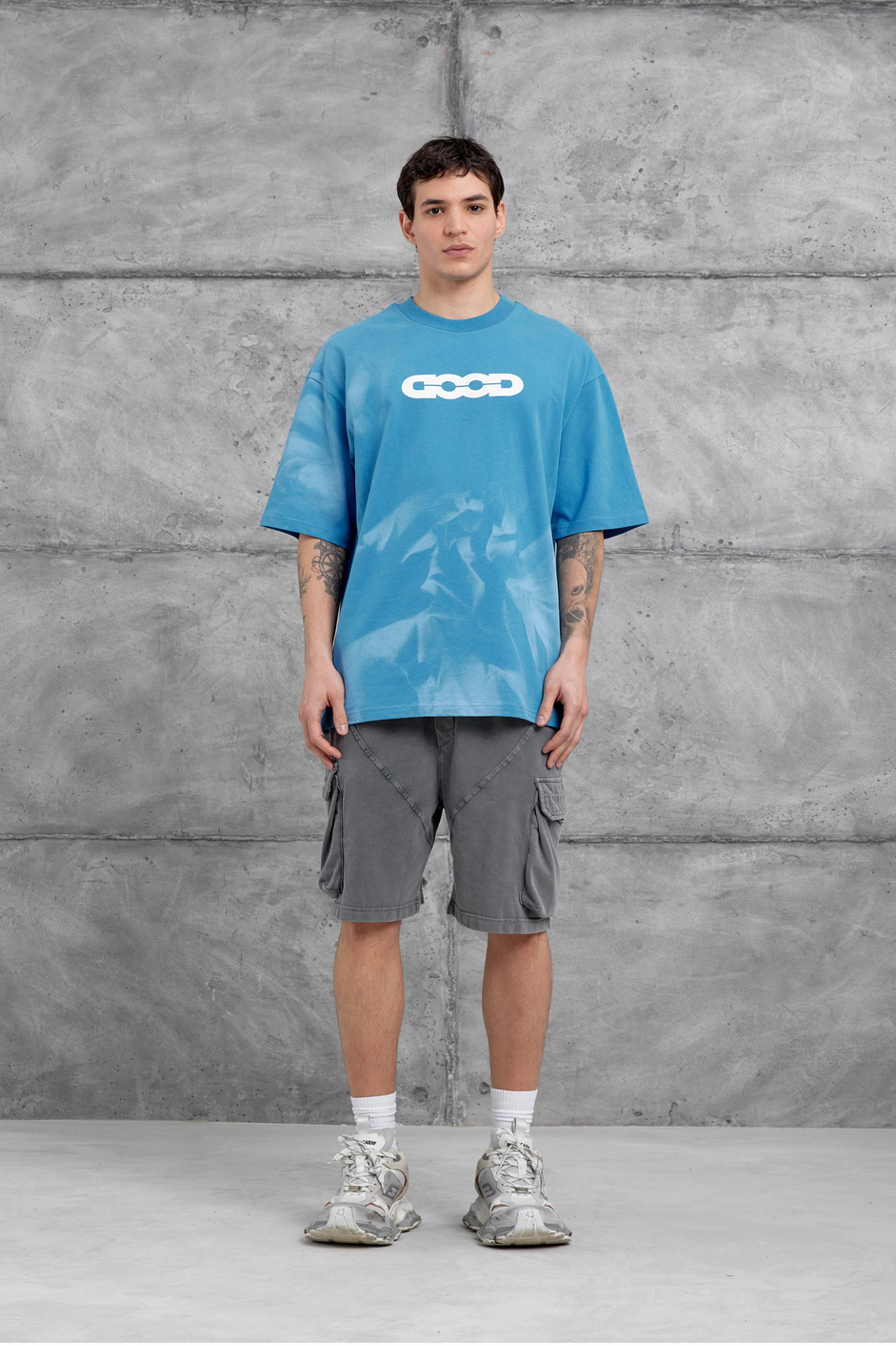 Mavi Dood Yazılı Oversize Tshirt