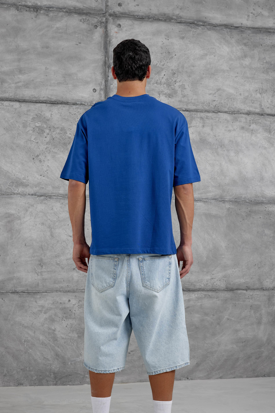 Mavi Figür Baskılı Oversize Tshirt