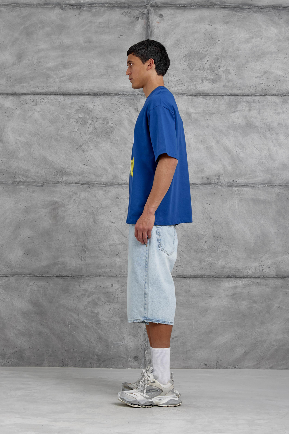 Mavi Figür Baskılı Oversize Tshirt