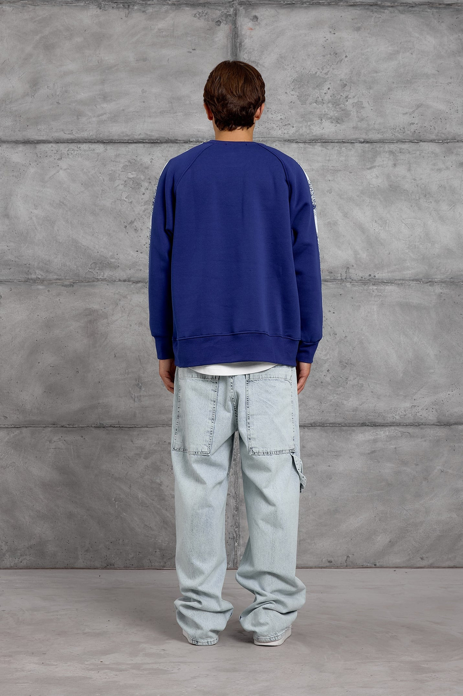 Mavi FIRÇA BOYALI SWEATSHIRT