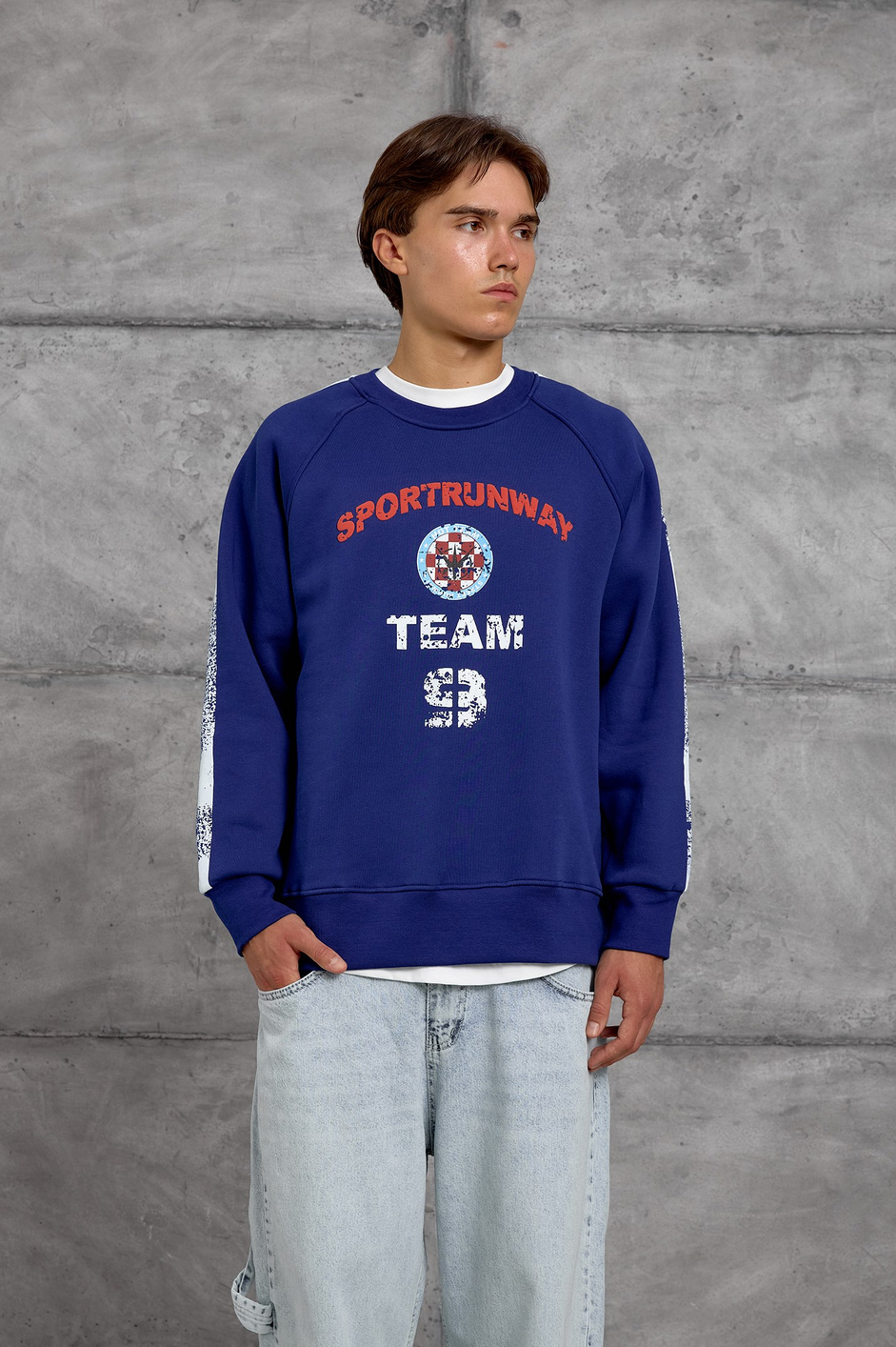 Mavi FIRÇA BOYALI SWEATSHIRT