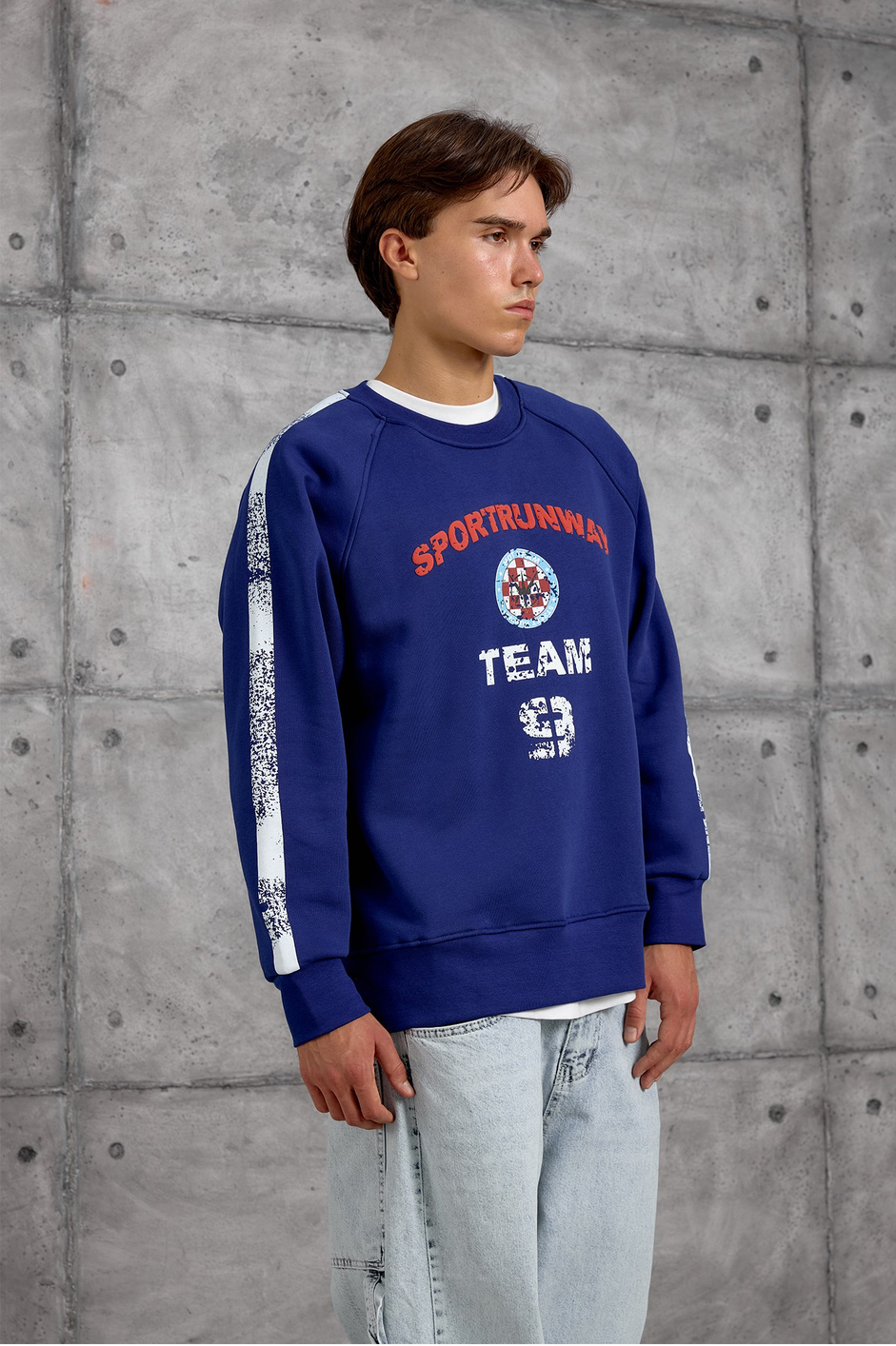 Mavi FIRÇA BOYALI SWEATSHIRT