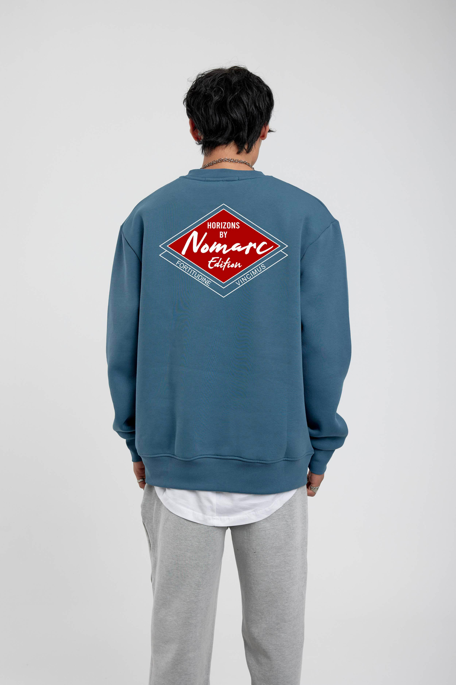 Mavi Horizons Baskılı Sweatshirt