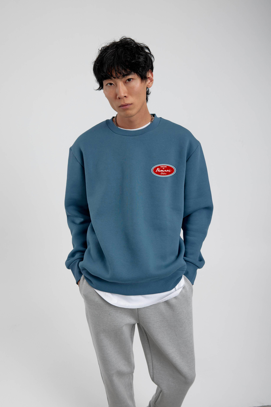 Mavi Horizons Baskılı Sweatshirt
