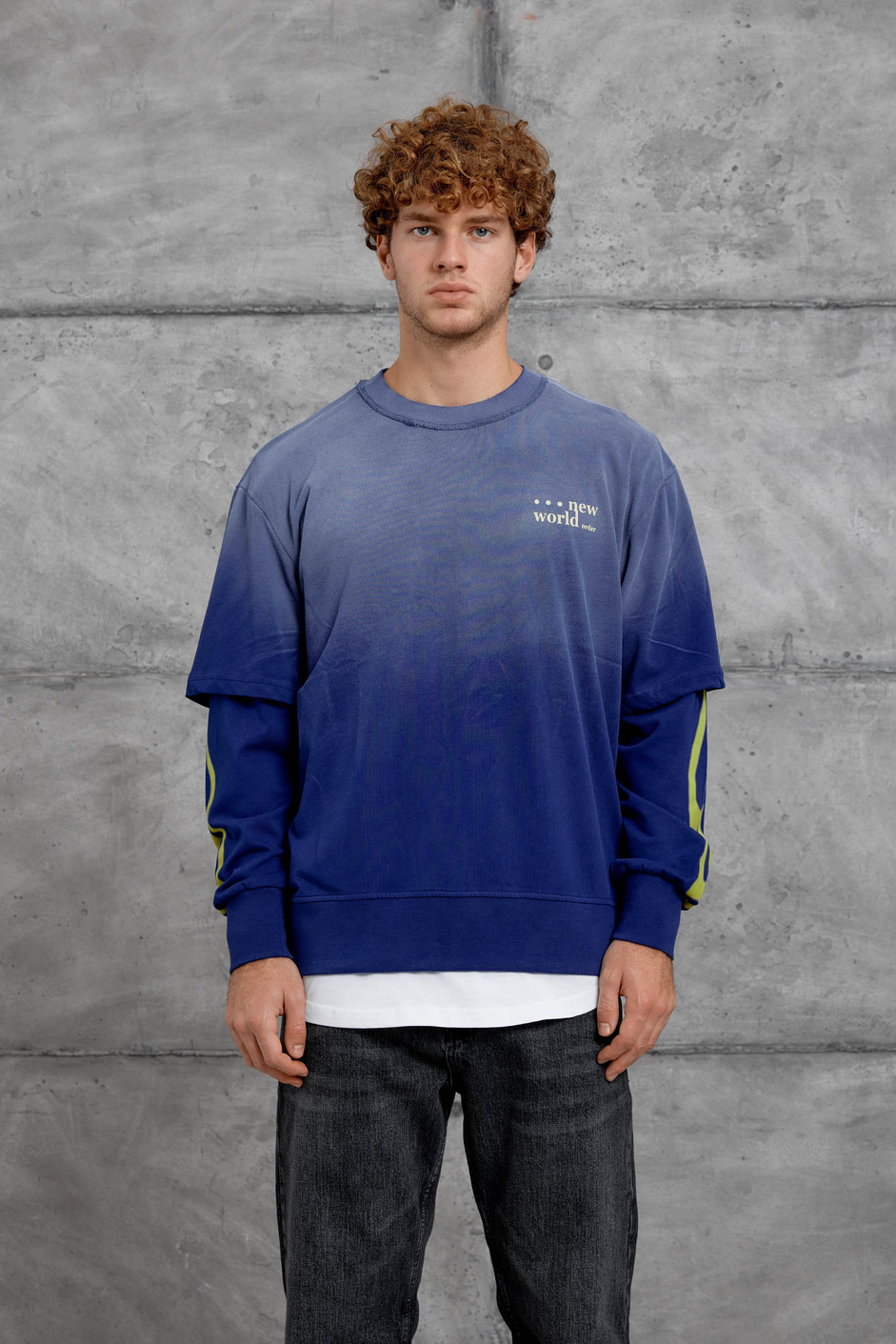 Mavi KOLU ALEV BASKILI OVERSİZE SWEATSHIRT