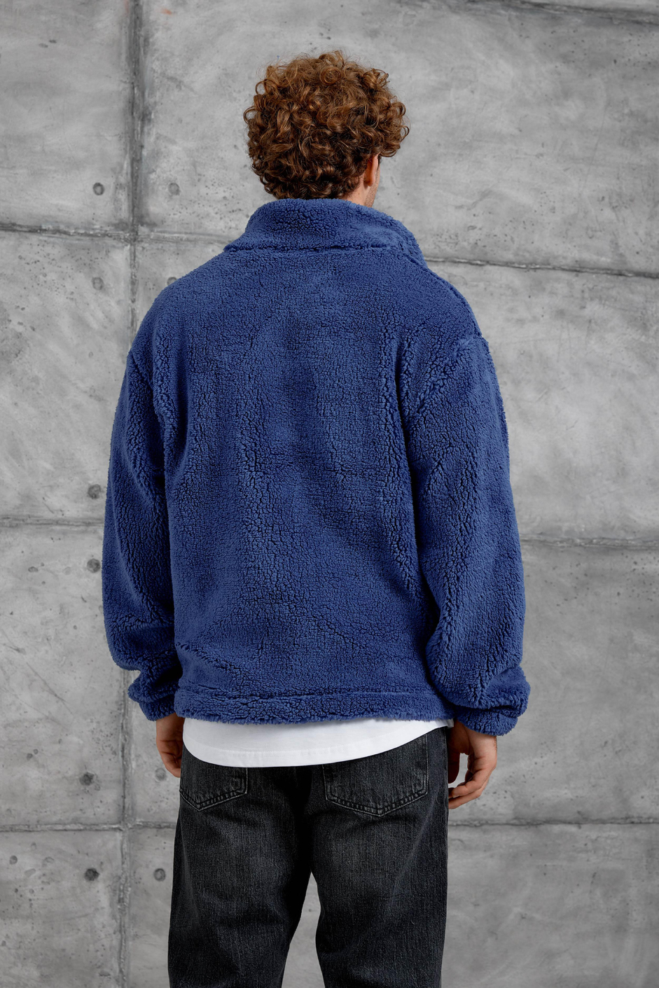 Mavi LNS YARIM FERMUAR PELUŞ SWEATSHİRT