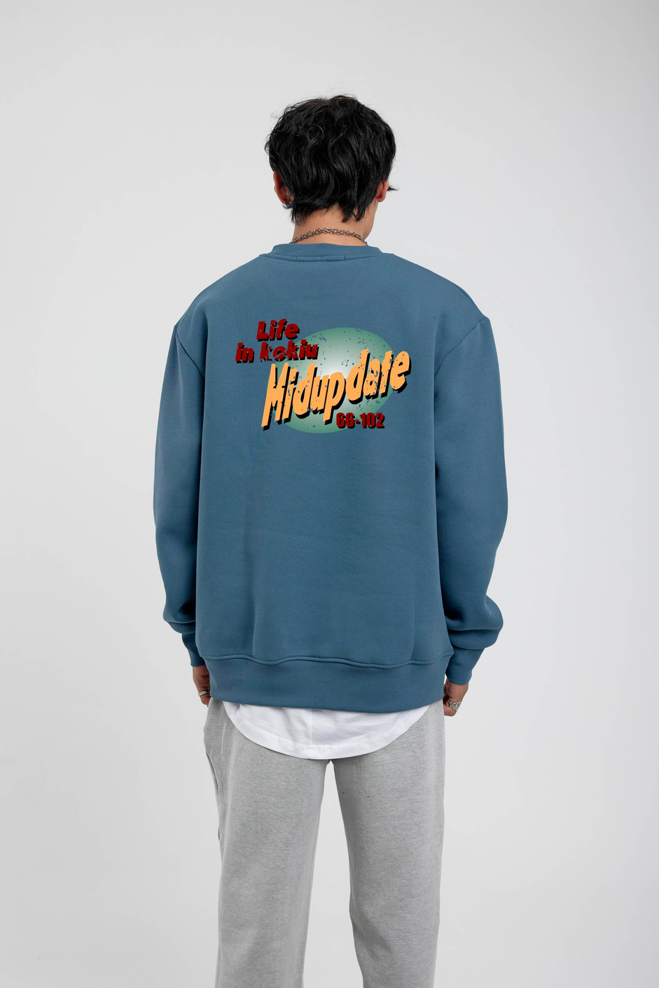 Mavi Midupdate Baskılı Sweatshirt