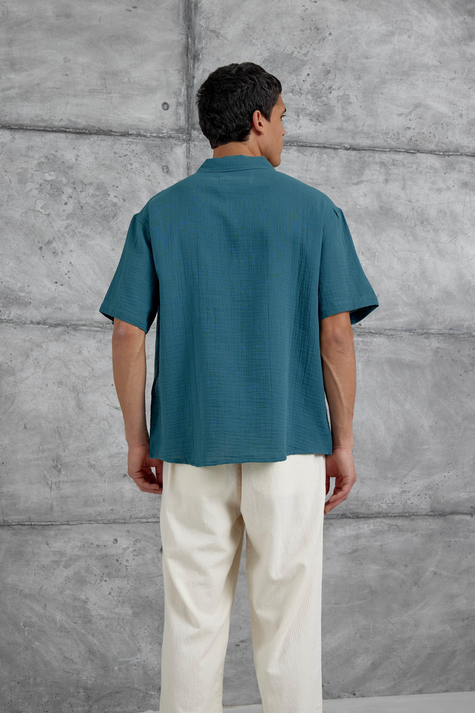 Mavi Mlm Elson Baskılı Oversize Gömlek