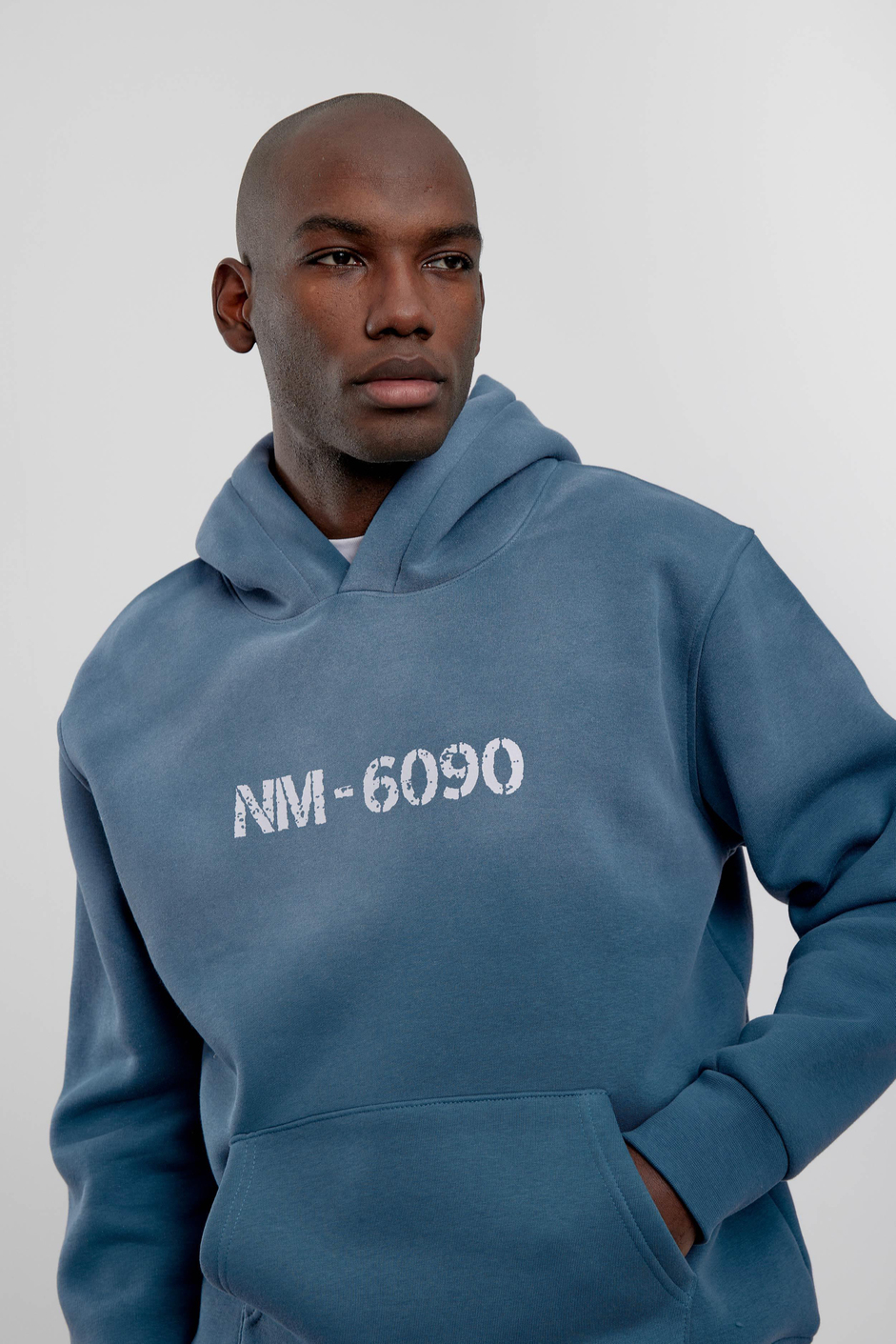 Mavi NM-6090 Baskılı Kapüşonlu Sweatshirt