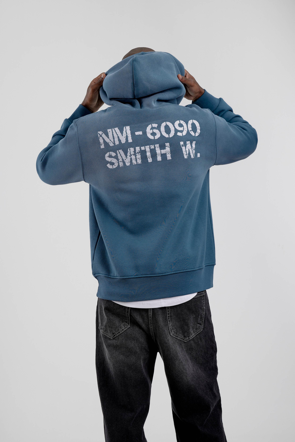 Mavi NM-6090 Baskılı Kapüşonlu Sweatshirt