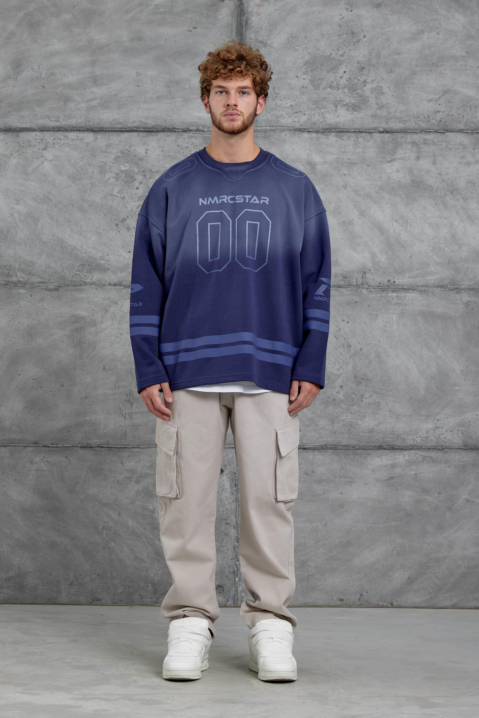Mavi Nmrc 00 Baskılı Oversize Sweatshirt