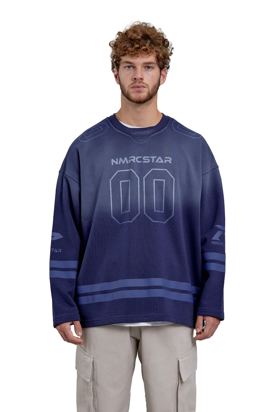 Mavi Nmrc 00 Baskılı Oversize Sweatshirt