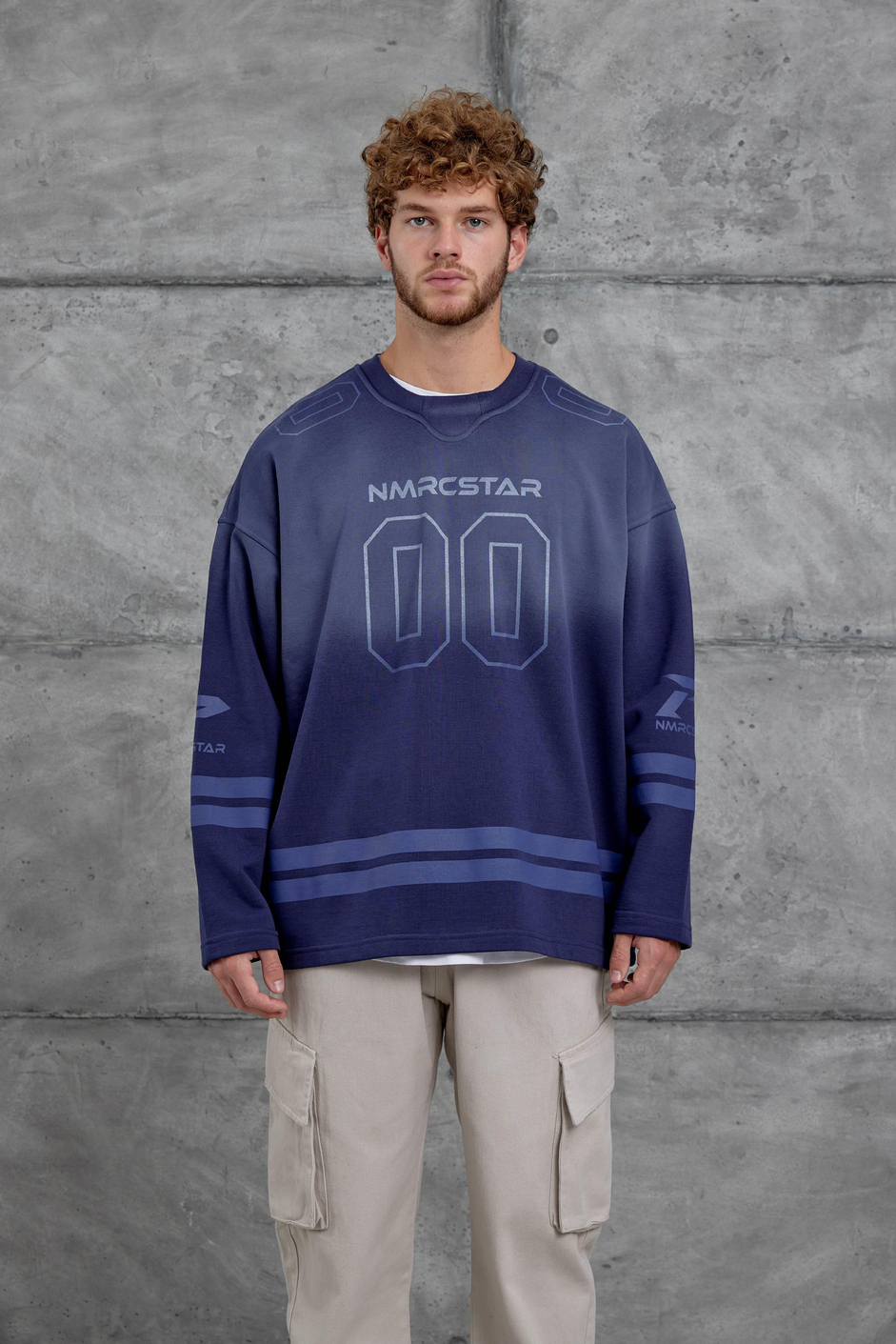 Mavi Nmrc 00 Baskılı Oversize Sweatshirt