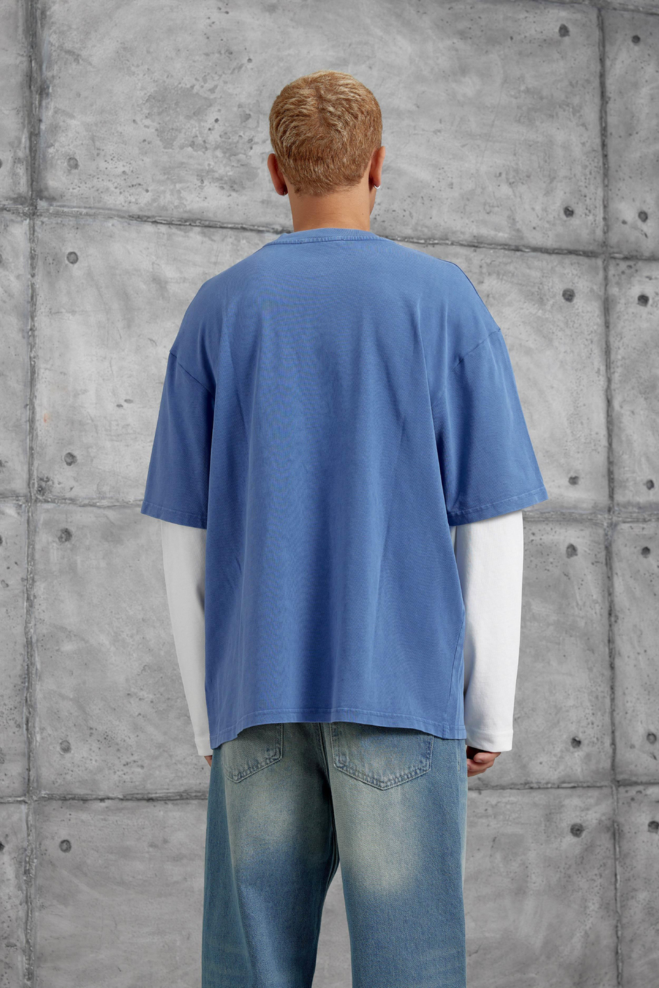 Mavi Nmrc Areswing Yazılı Oversize Parça Kollu Sweatshirt