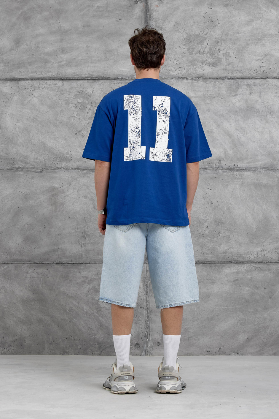 Mavi Remendy Crew Yazılı Oversize Tshirt