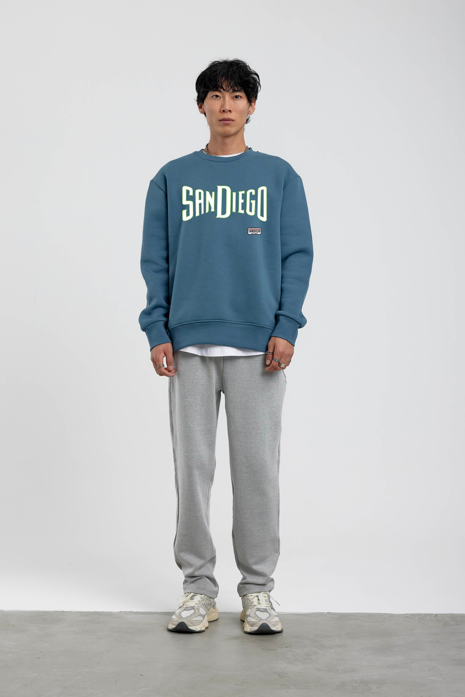 Mavi San Diego Yazılı Sweatshirt