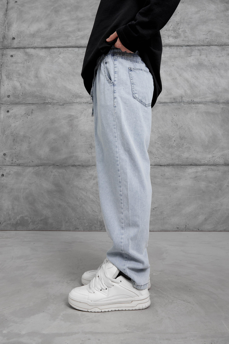 Mavi W11 BEL LASTİKLİ BAGGY PANTOLON