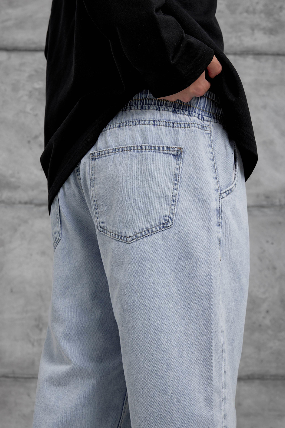 Mavi W11 BEL LASTİKLİ BAGGY PANTOLON