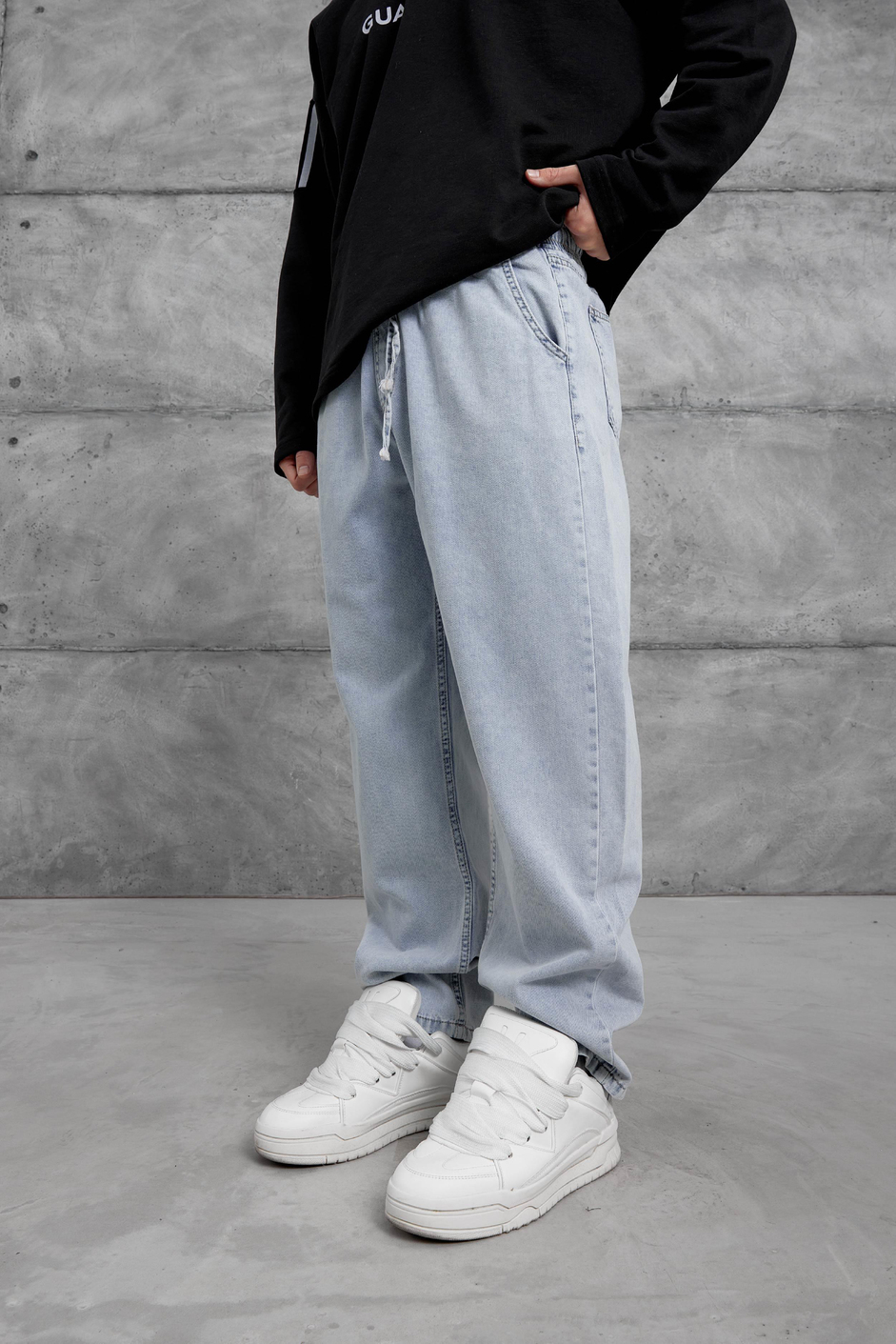 Mavi W11 BEL LASTİKLİ BAGGY PANTOLON