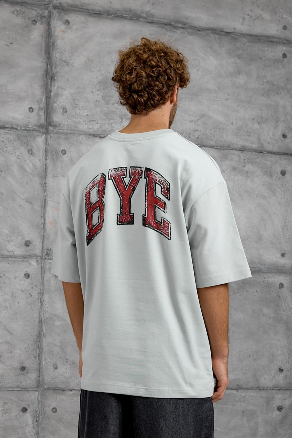 Mint Yeşili BYE BASKI OVERSIZE TSHIRT