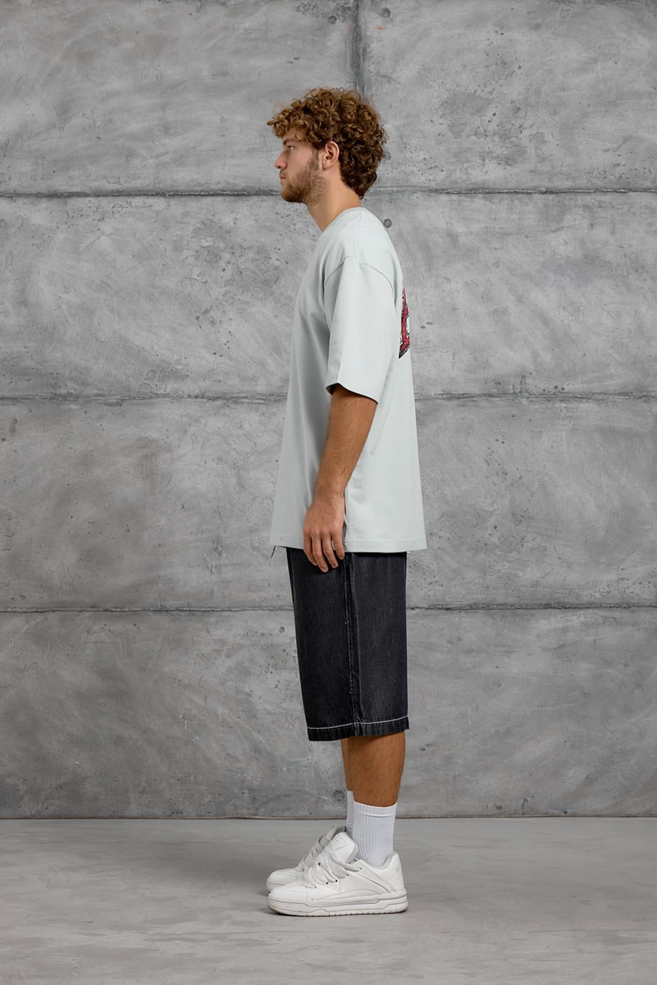 Mint Yeşili BYE BASKI OVERSIZE TSHIRT