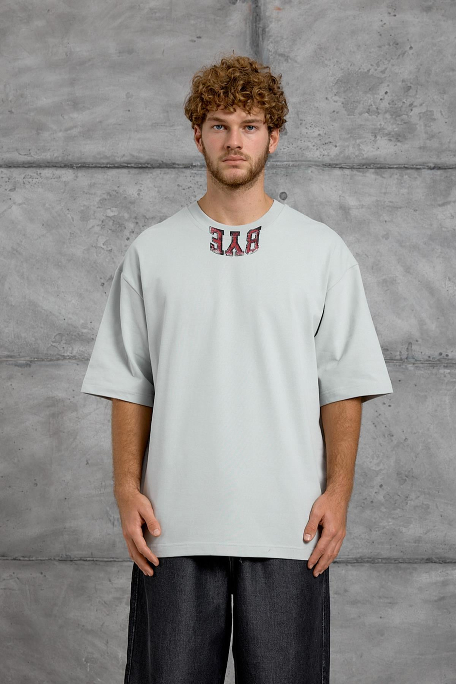 Mint Yeşili BYE BASKI OVERSIZE TSHIRT