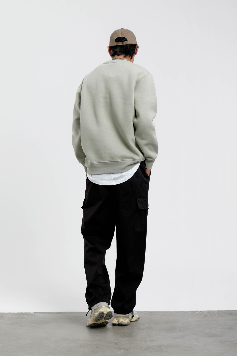 Mint Yeşili Daire Baskılı Sweatshirt