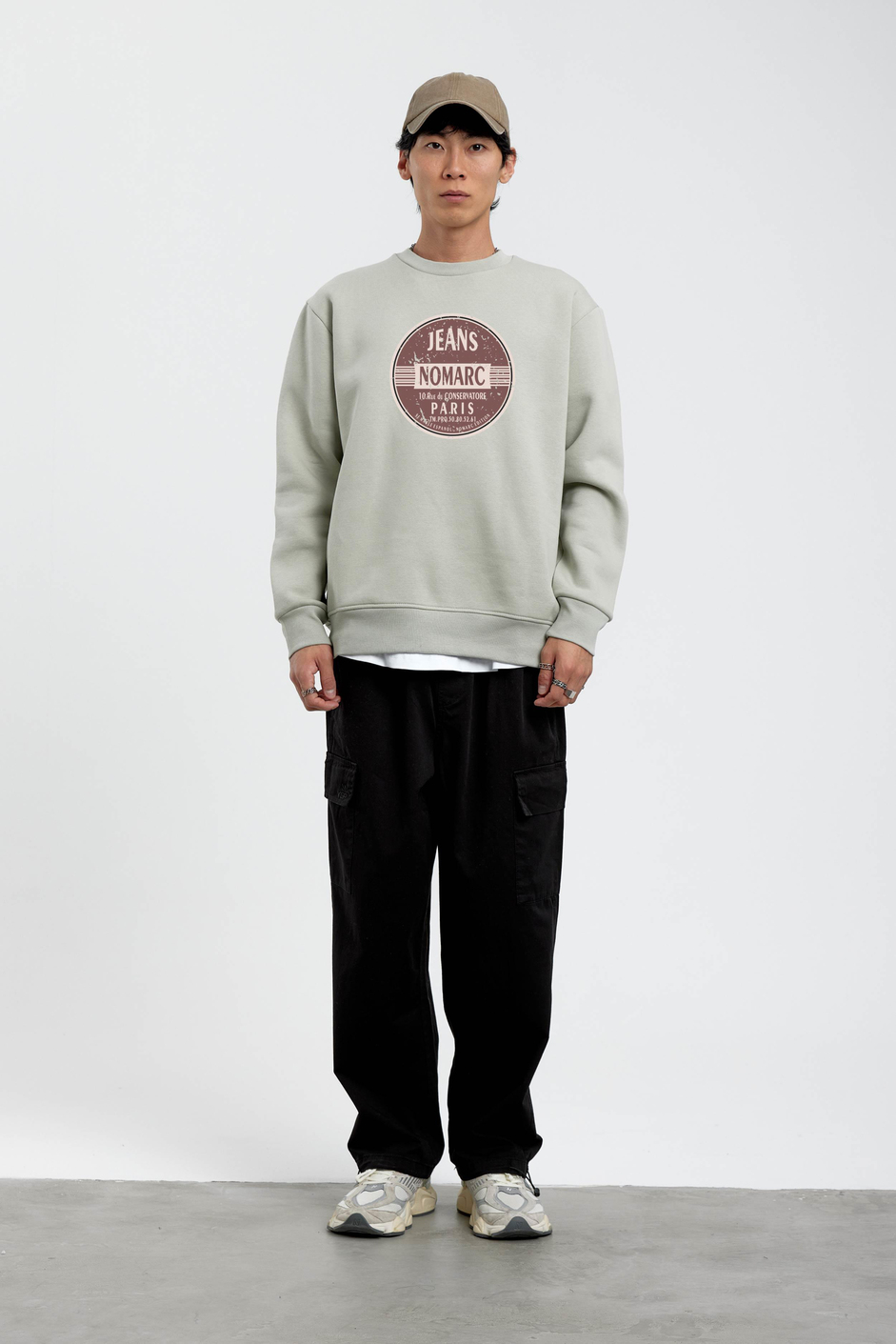 Mint Yeşili Daire Baskılı Sweatshirt