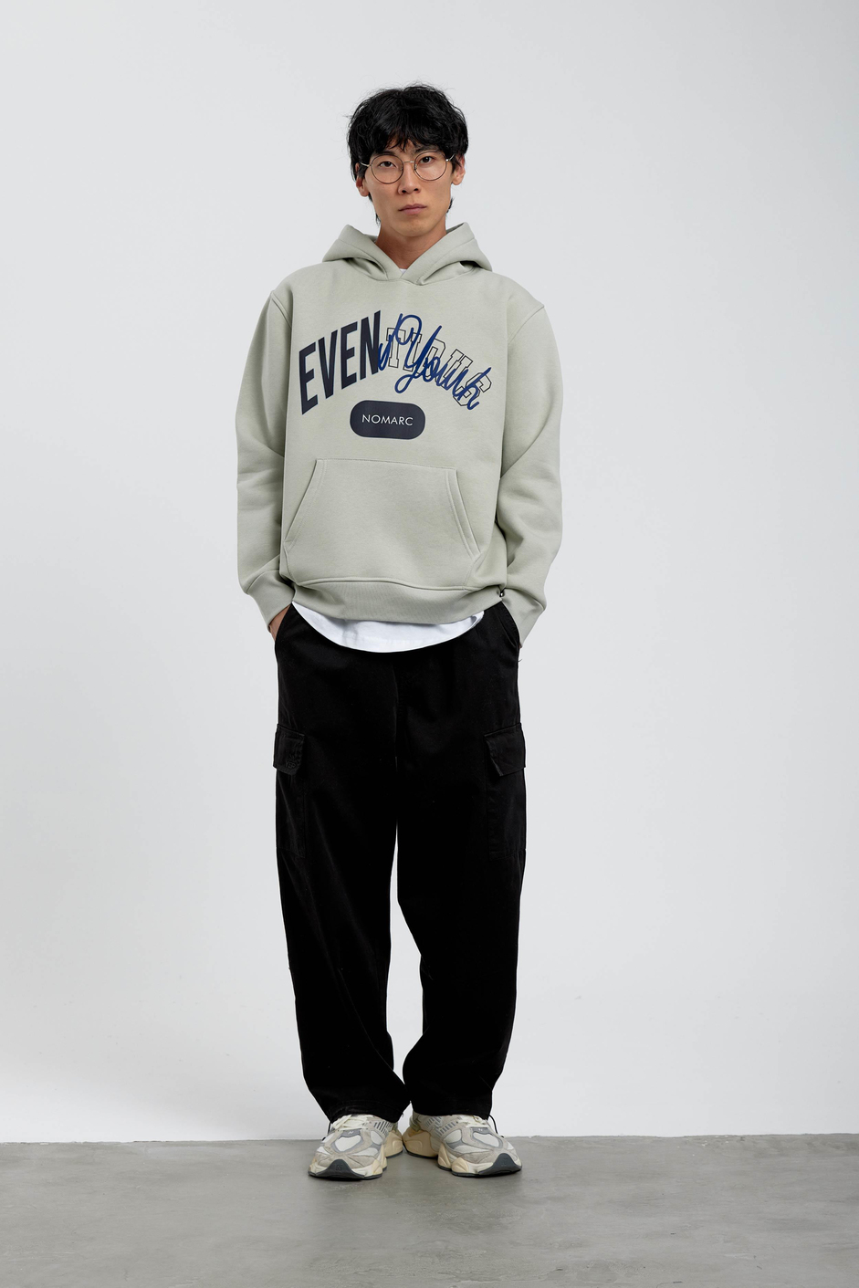 Mint Yeşili Eventious Yazılı Kapüşonlu Sweatshirt