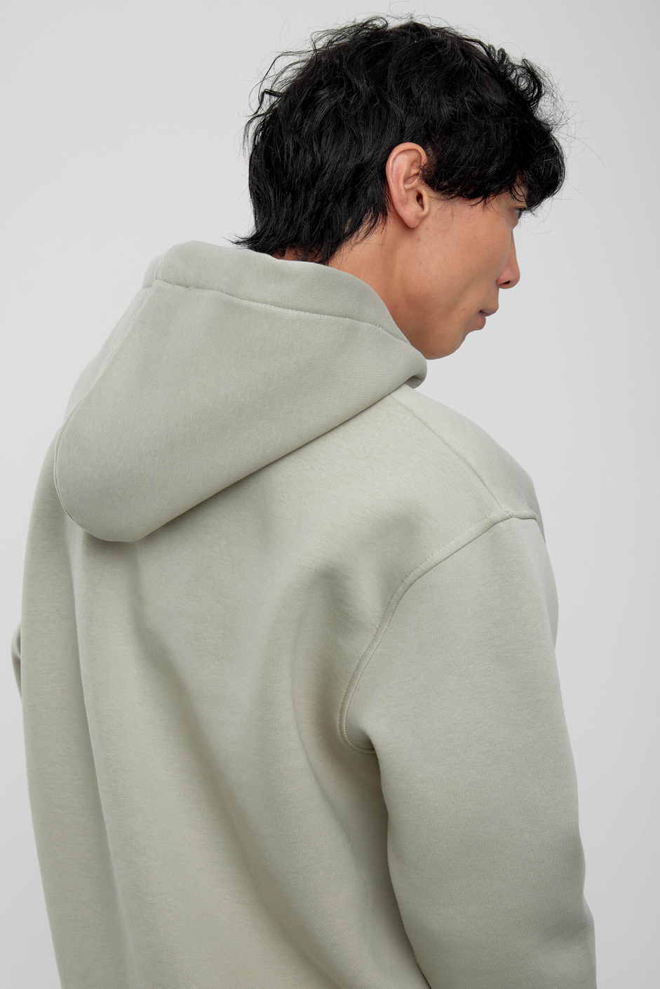 Mint Yeşili Kapüşonlu Basic Şardonlu Sweatshirt