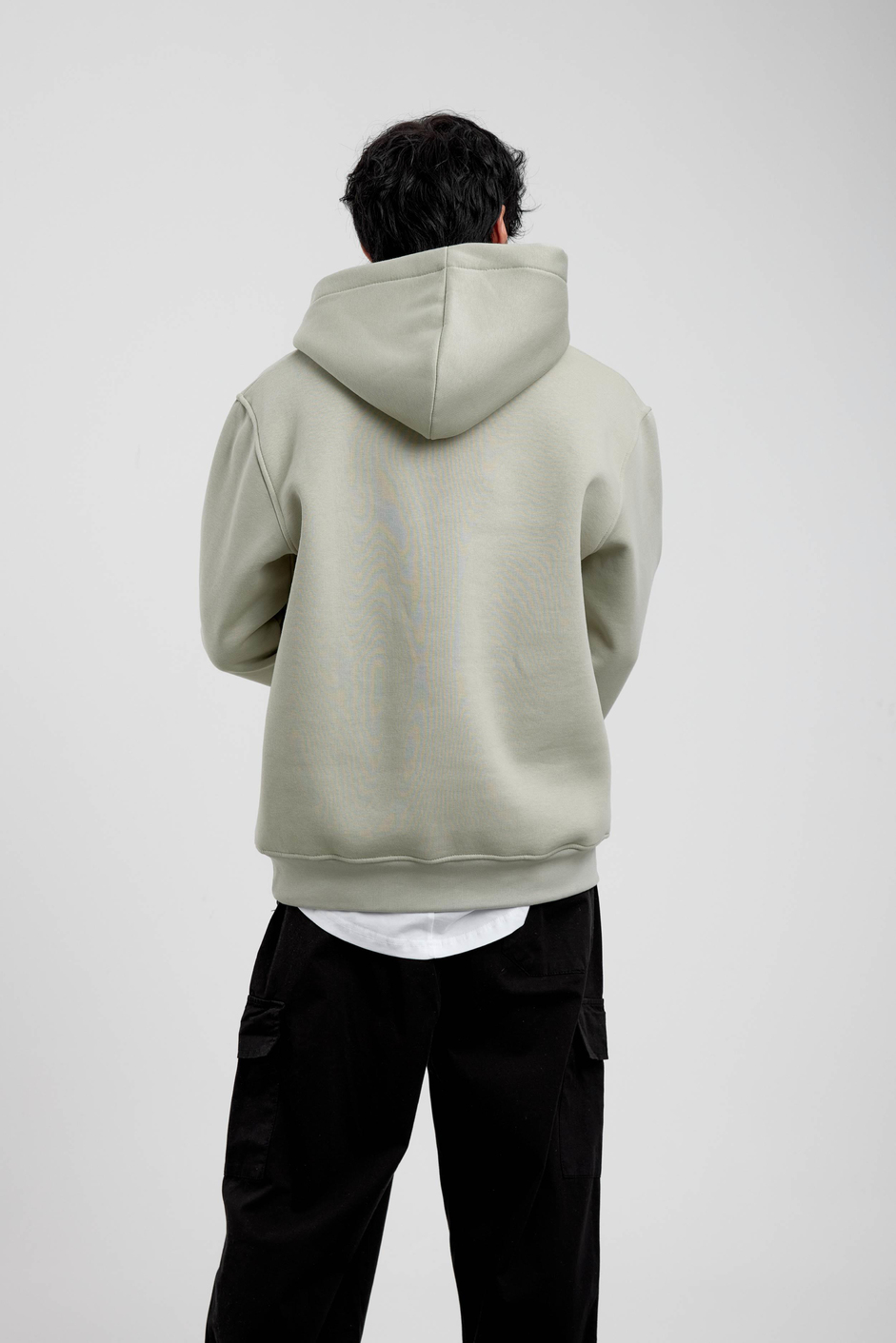 Mint Yeşili Kapüşonlu Basic Şardonlu Sweatshirt