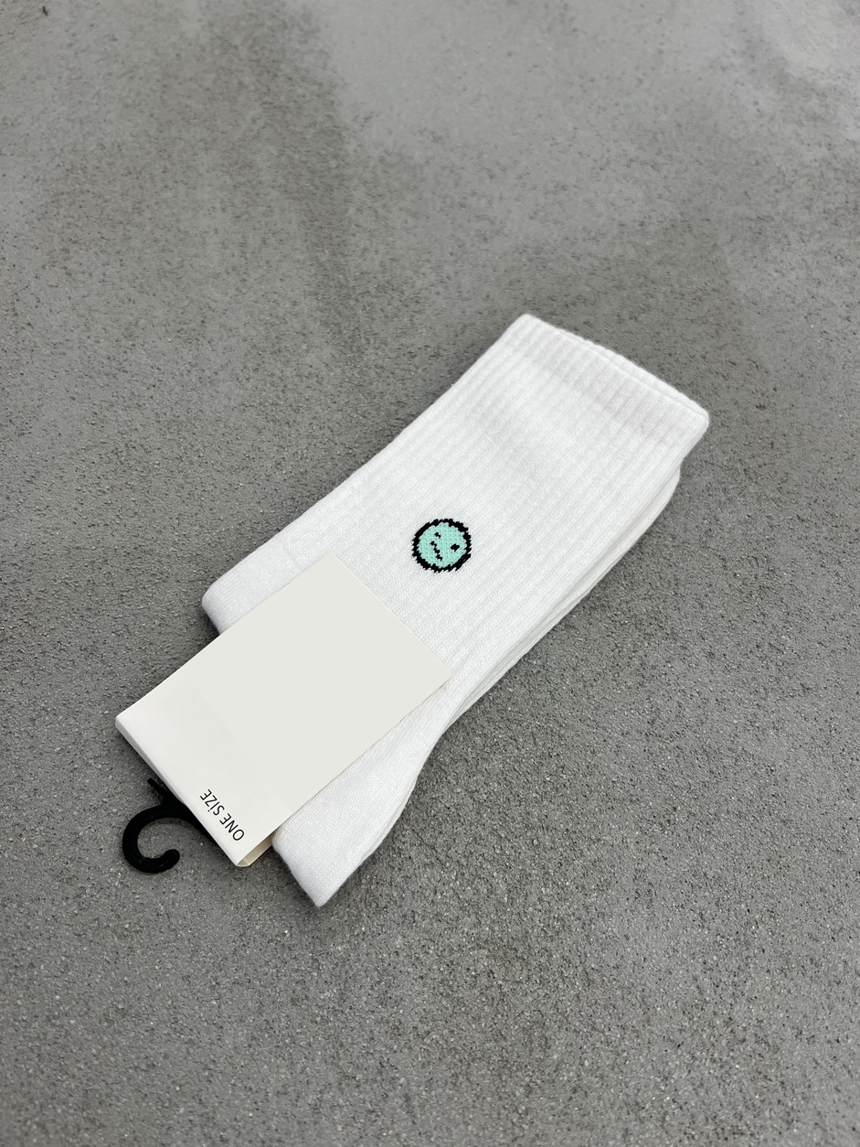 Mint Yeşili Mint Emoji Baskılı Çorap