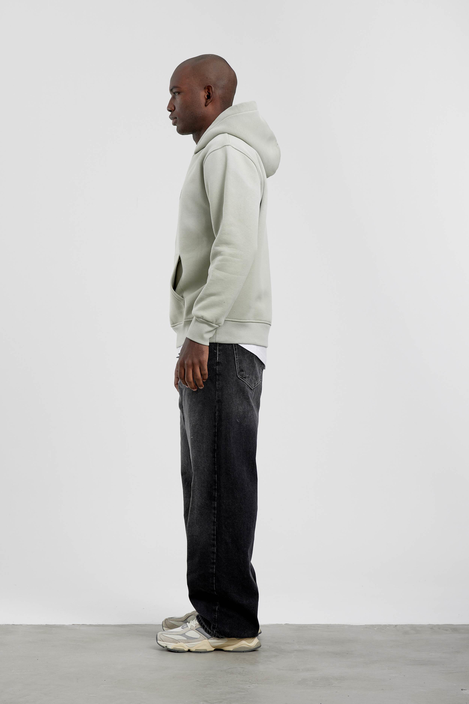 Mint Yeşili NM-6090 Baskılı Kapüşonlu Sweatshirt