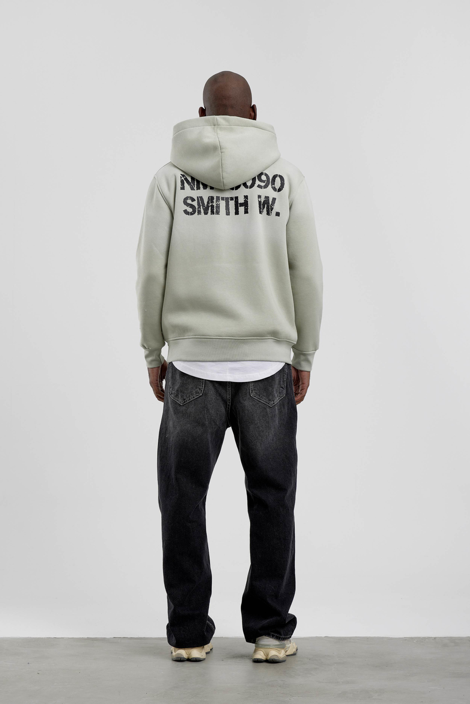 Mint Yeşili NM-6090 Baskılı Kapüşonlu Sweatshirt