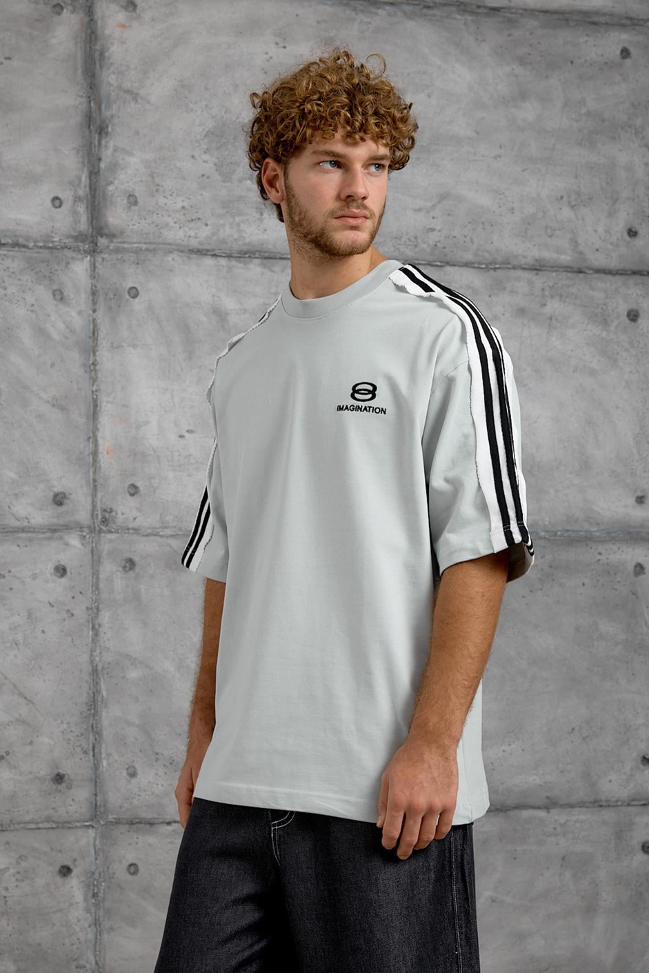 Mint Yeşili OMUZDA ŞERİT OVERSIZE TSHIRT