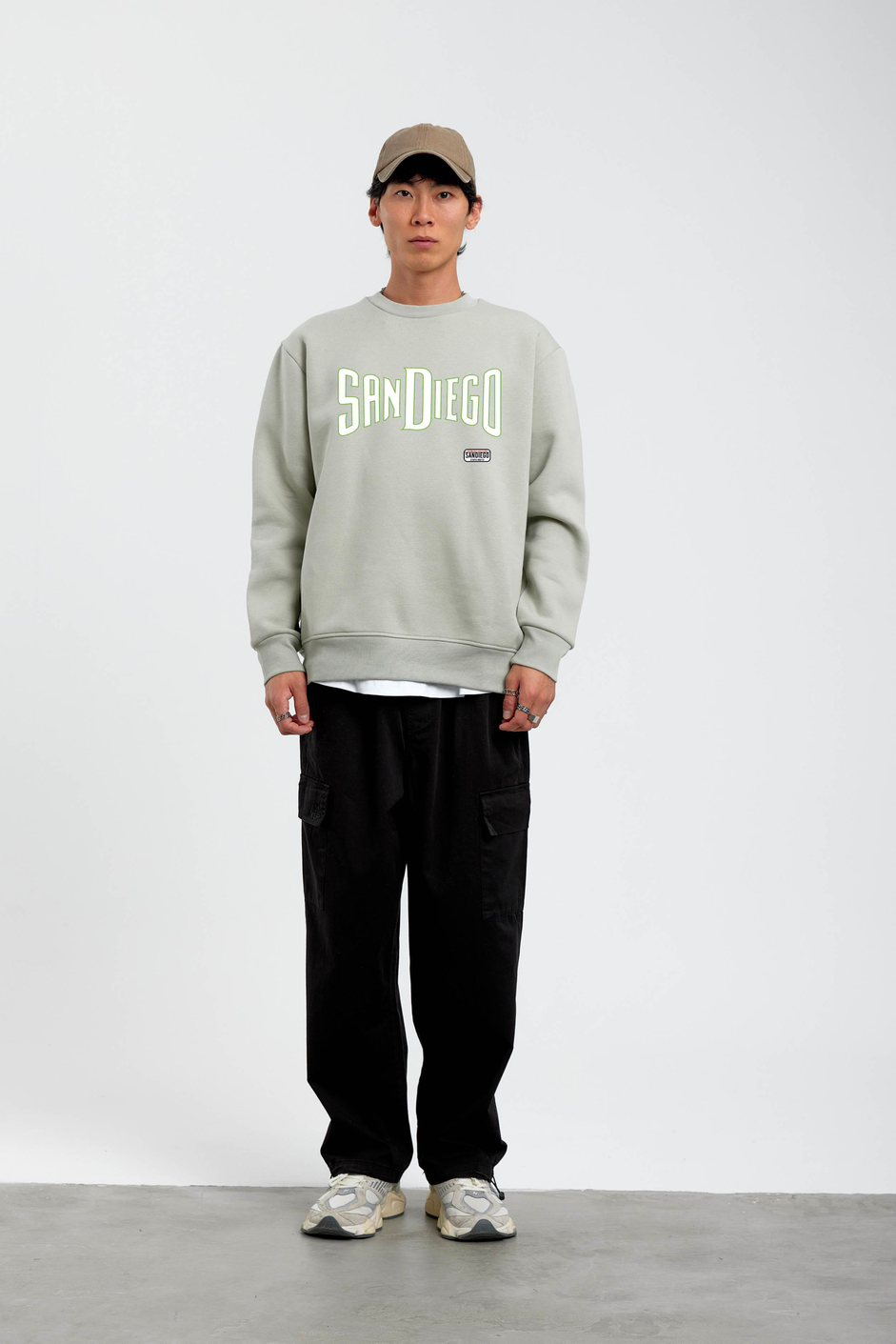 Mint Yeşili San Diego Yazılı Sweatshirt