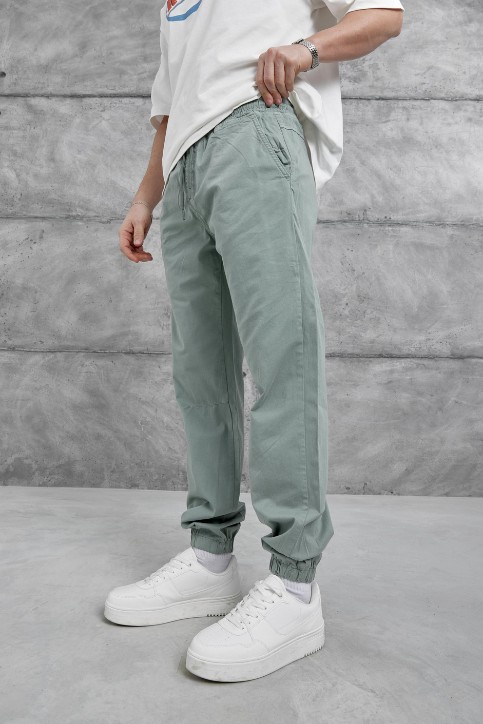 Mint Yeşili Yp Paça Lastikli Pantolon