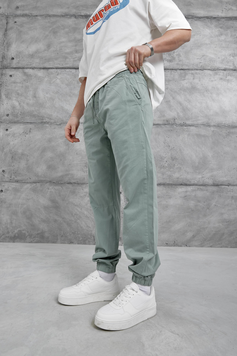 Mint Yeşili Yp Paça Lastikli Pantolon