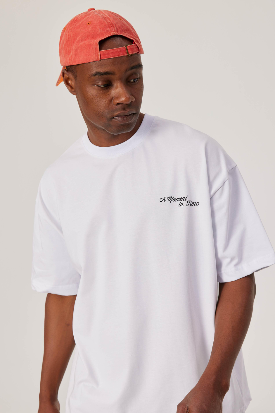 Moment in Time Yazılı Beyaz Tshirt