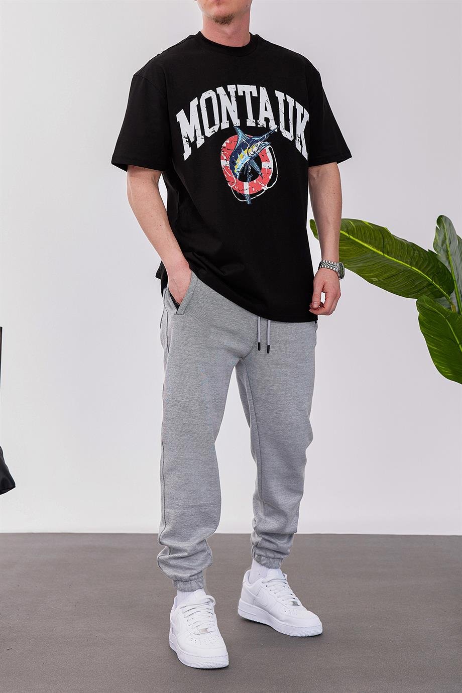 Montauk Siyah Tshirt