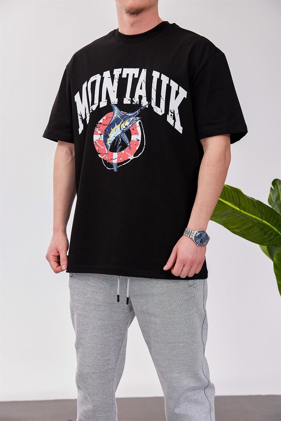 Montauk Siyah Tshirt