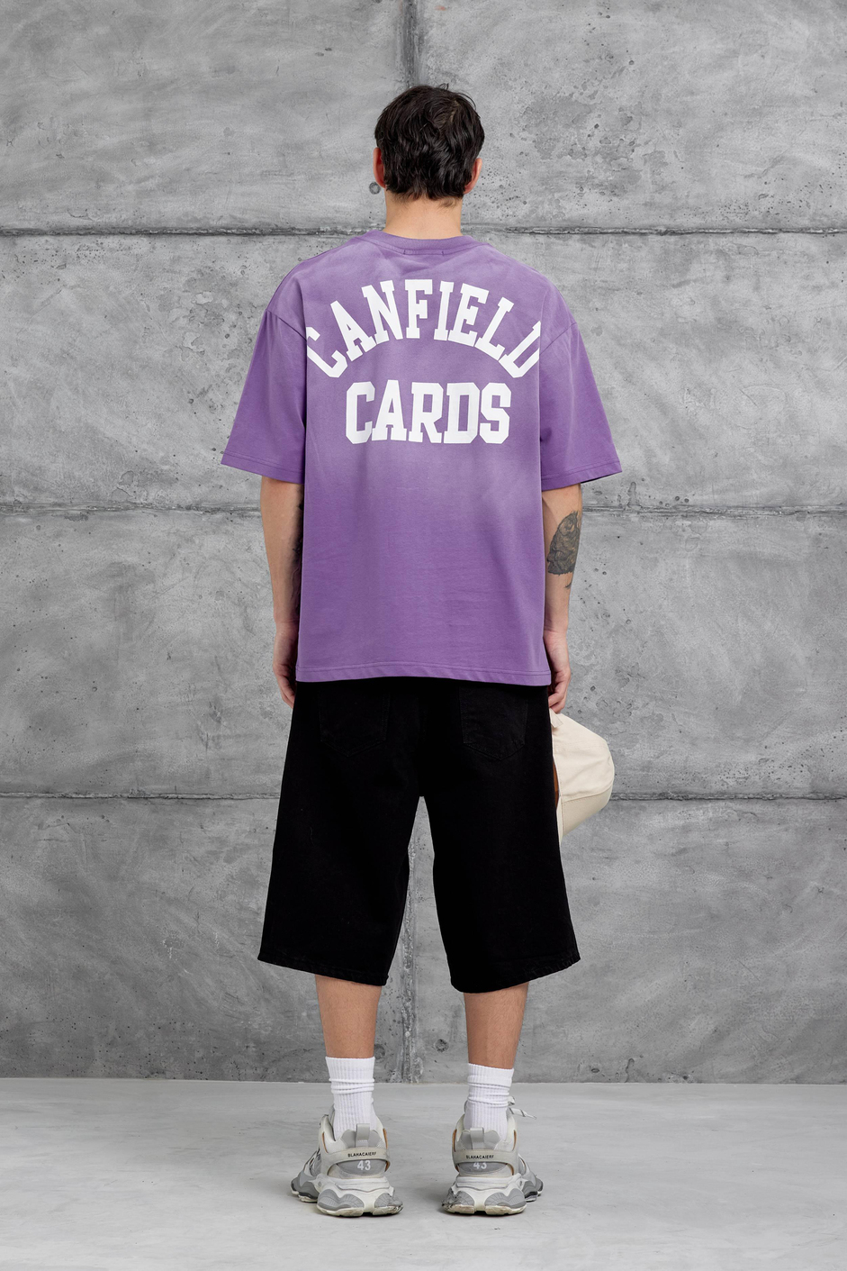 Mor Canfield Card Yazılı Oversize Tshirt