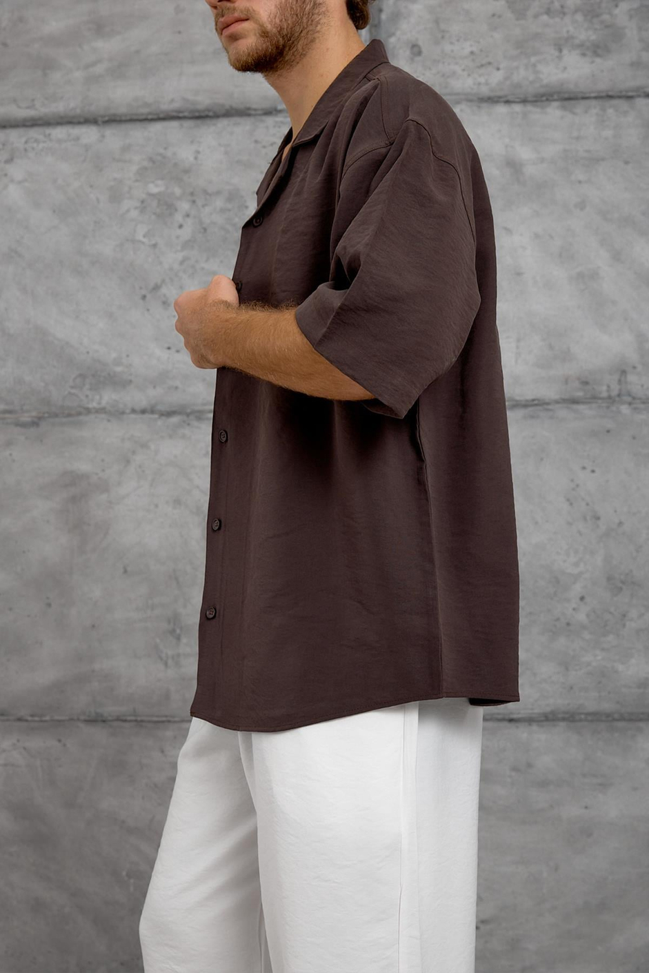 Mürdüm MODAL KUMAŞ OVERSIZE GÖMLEK