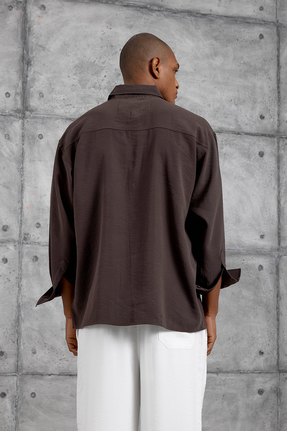 Mürdüm MODAL KUMAŞ OVERSIZE GÖMLEK