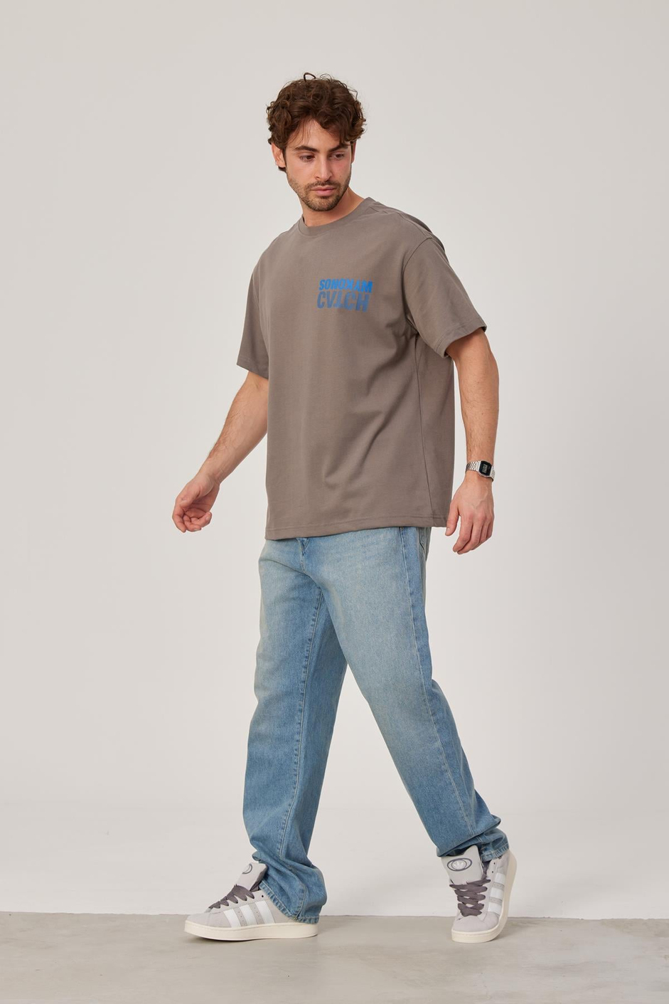 Mykonos Baskılı Kahverengi Tshirt