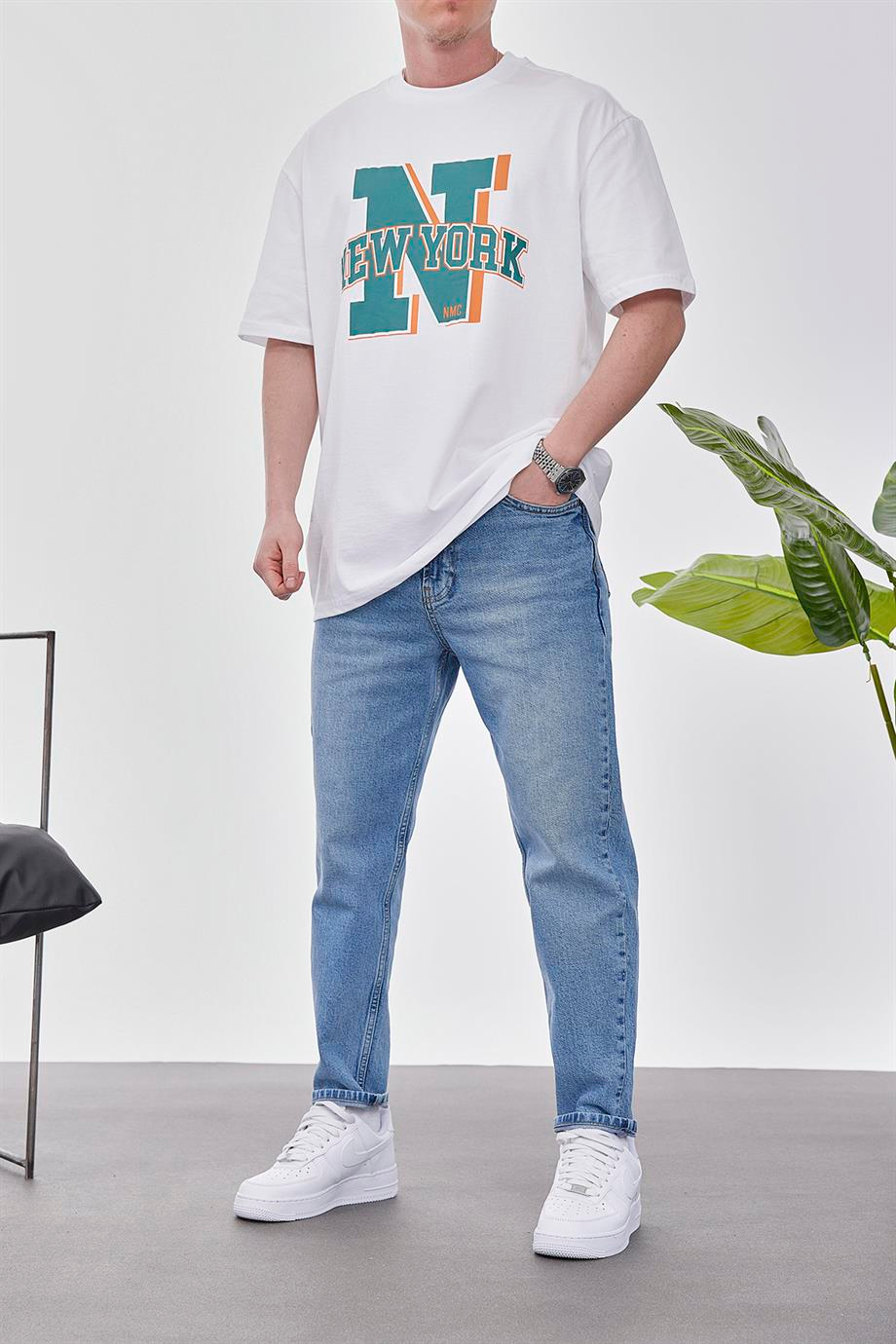 New York Beyaz Tshirt