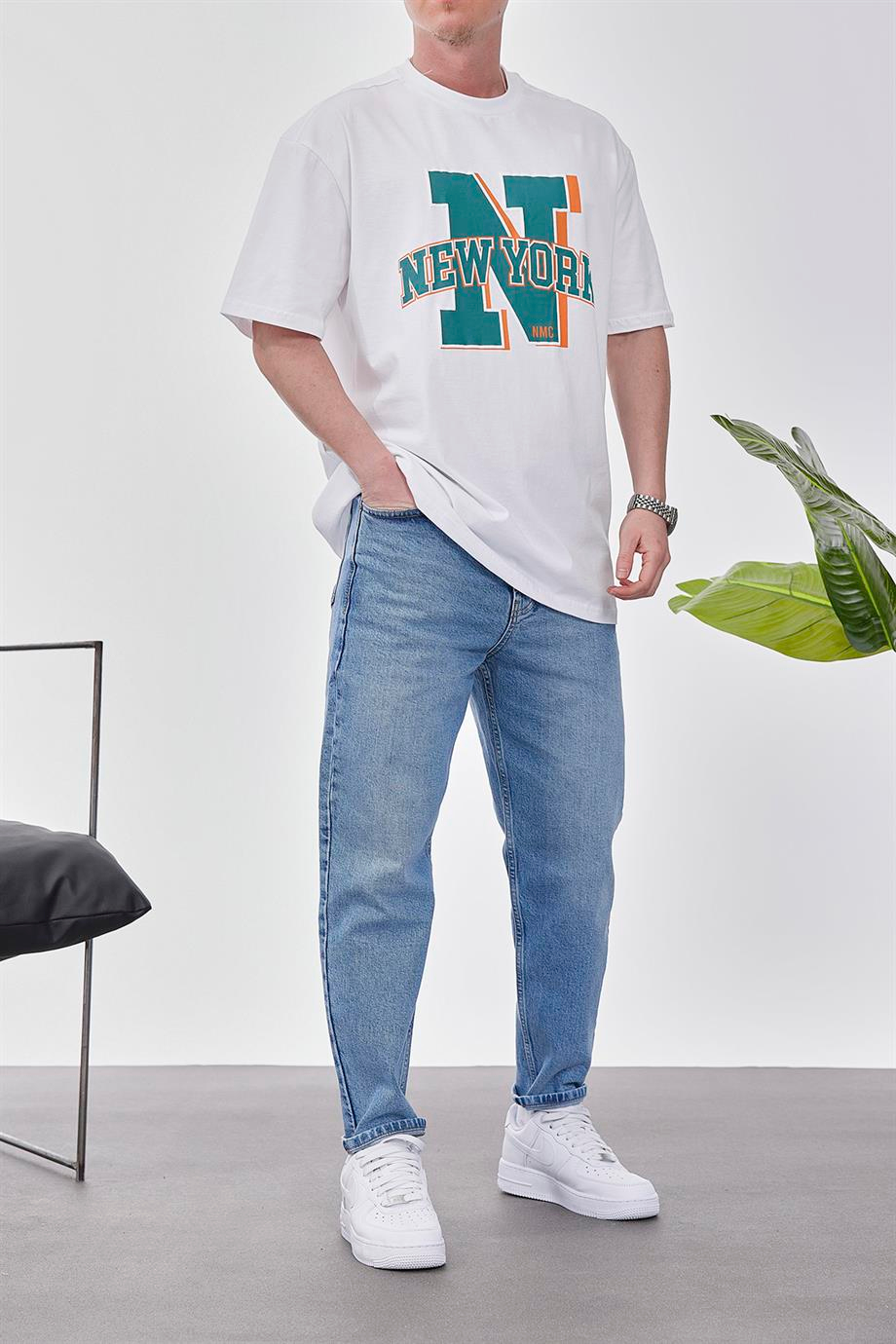 New York Beyaz Tshirt