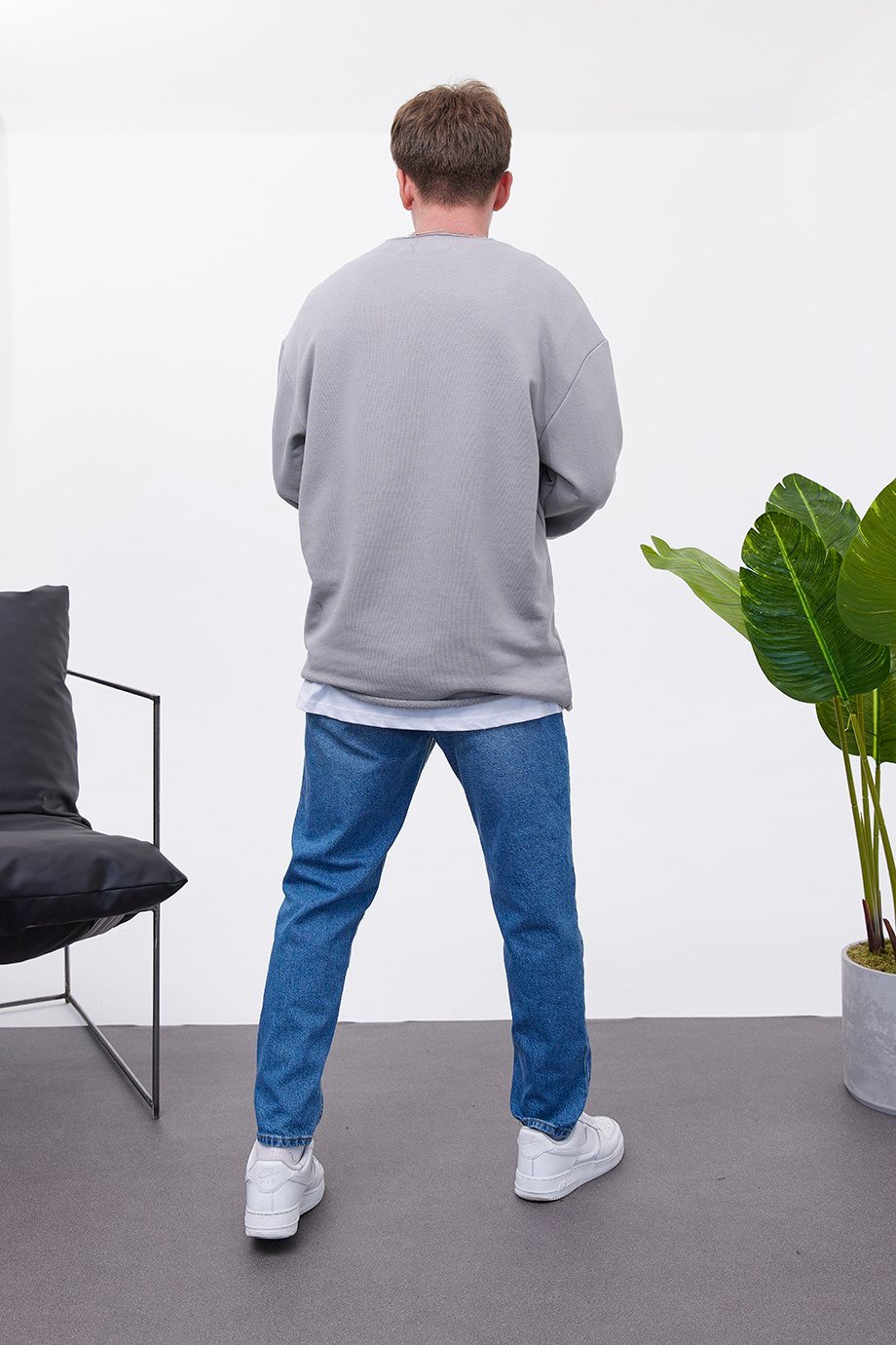 Nomarc 1977 Baskılı Gri Sweatshirt